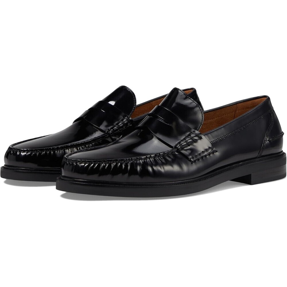 Cole Haan Pinch Prep Penny Loafers Men 10.5 Black Leather Moc Toe Shoes ZOGG2179